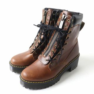 ドクターマーチン(Dr.Martens)の極美品★Dr.Martens ドクターマーチン 26201243 KARMILLA カルミラ フロントZIP レースアップ レザーブーツ レディース ブラウン UK6(ブーツ)