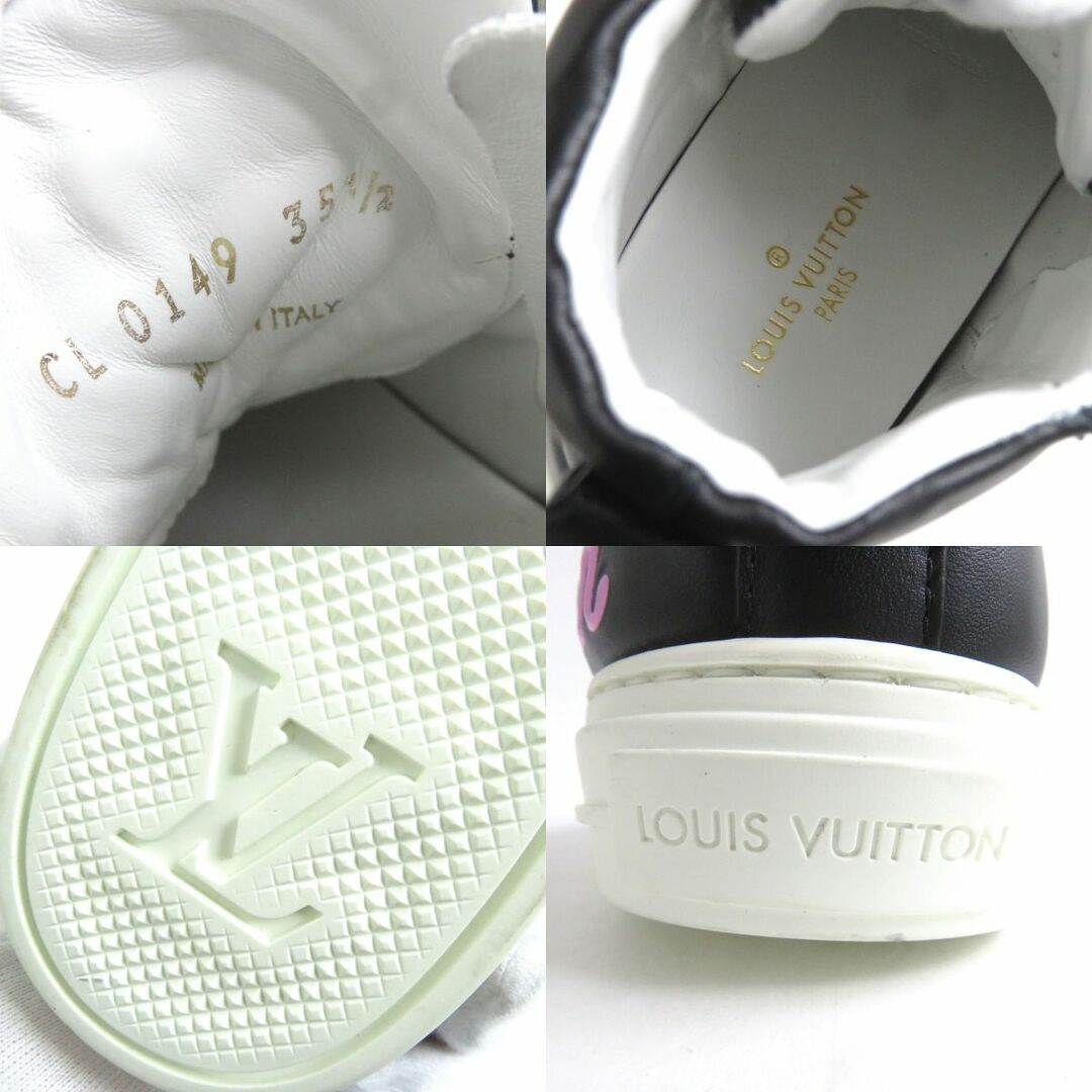 LOUIS VUITTON(ルイヴィトン)の極美品△LOUIS VUITTON ルイヴィトン STELLAR ステラ―ライン 無地×レインボーロゴ サイドZIP ハイカットスニーカー ブラック 35 1/2 伊製 レディースの靴/シューズ(スニーカー)の商品写真