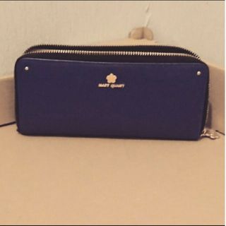 マリークワント(MARY QUANT)のMARY QUANT エンボスレザー 長財布 青 ブルー(財布)