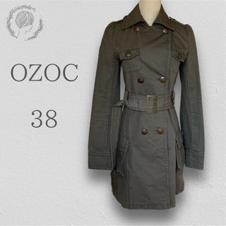 OZOC - 【美品】OZOC オゾック ミリタリー トレンチコート ベルト付 38 カーキ