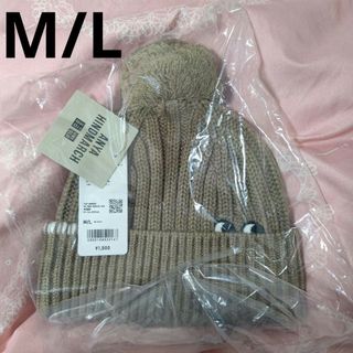 ユニクロ アニヤハインドマーチ ヒートテックキャップ KIDS M/L ベージュ