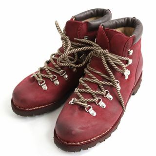 美品◆Paraboot パラブーツ AVORIAZ アヴォリアーズ ヌバックレザー トレッキングブーツ/マウンテンブーツ ボルドー 6 1/2 仏製 メンズ