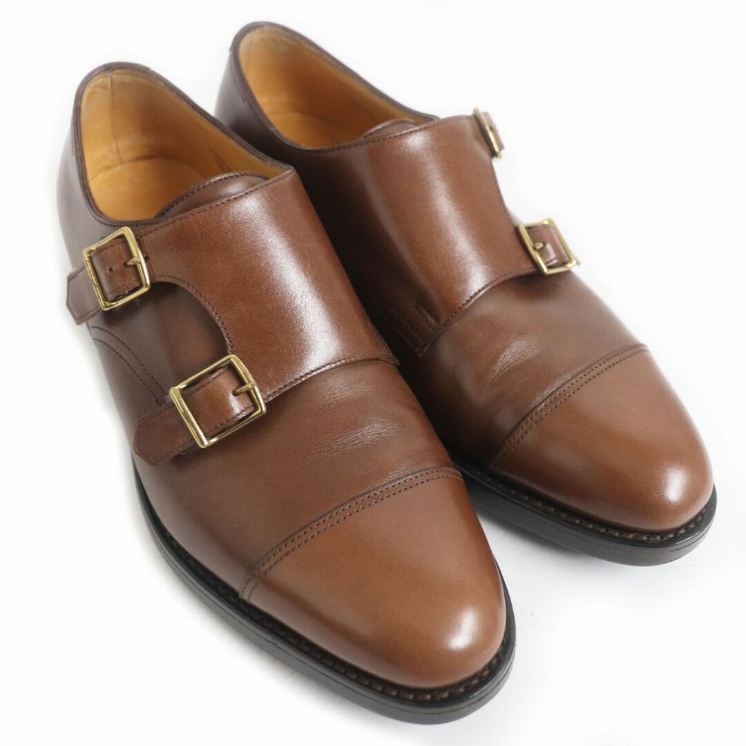 JOHN LOBB(ジョンロブ)の美品□ジョンロブ WILLIAM /ウィリアム ダブルモンクストラップ ゴールド金具 キャップトゥ レザーシューズ ブラウン 5E イングランド製 メンズの靴/シューズ(ドレス/ビジネス)の商品写真