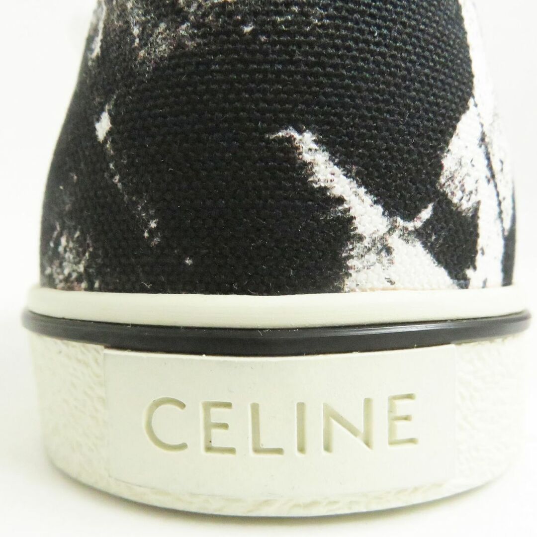 celine(セリーヌ)の未使用品□CELINE/セリーヌ ELLIOT/エリオット 総柄 レースアップ ローカット キャンバススニーカー ブラック×ホワイト 41 イタリア製 メンズの靴/シューズ(スニーカー)の商品写真