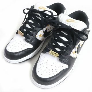 ナイキ(NIKE)の極美品□21SS シュプリーム×ナイキ SB DUNK LOW OGQS DH3228-102 GOLD STARS/スター ローカット レザースニーカー ブラック 26cm 箱付き(スニーカー)