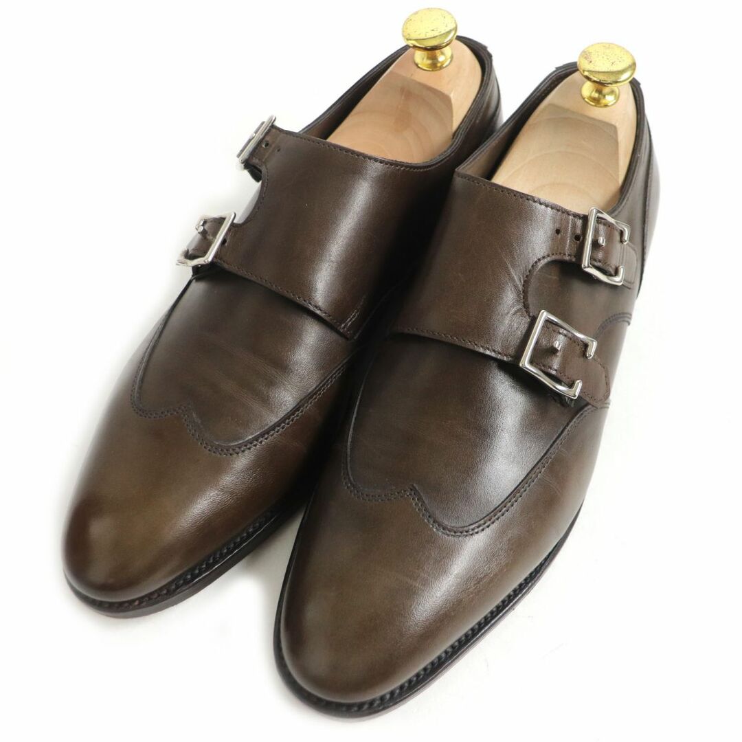 JOHN LOBB(ジョンロブ)の美品□JOHN LOBB/ジョンロブ EMBER/エンバー LAST 7000 ウィングチップ ダブルモンクストラップ レザーシューズ ブラウン 6 イングランド製 メンズの靴/シューズ(ドレス/ビジネス)の商品写真