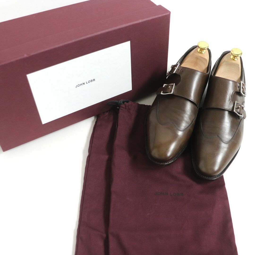 JOHN LOBB(ジョンロブ)の美品□JOHN LOBB/ジョンロブ EMBER/エンバー LAST 7000 ウィングチップ ダブルモンクストラップ レザーシューズ ブラウン 6 イングランド製 メンズの靴/シューズ(ドレス/ビジネス)の商品写真