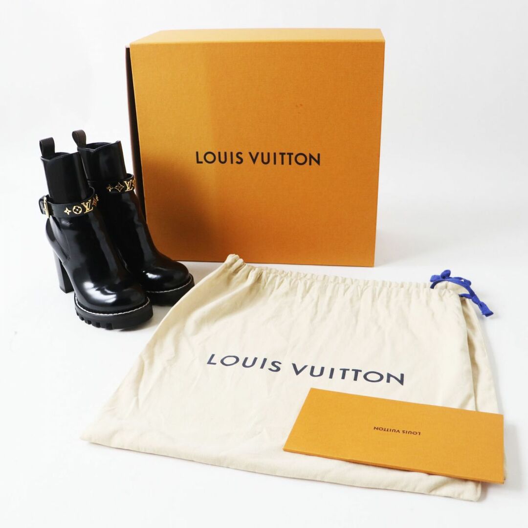 LOUIS VUITTON(ルイヴィトン)の極美品◎正規品 21年 LOUIS VUITTON ルイヴィトン 1A95HK スタートレイル ライン アンクルブーツ パテントレザー ブラック 36 箱・袋付き レディースの靴/シューズ(ブーツ)の商品写真