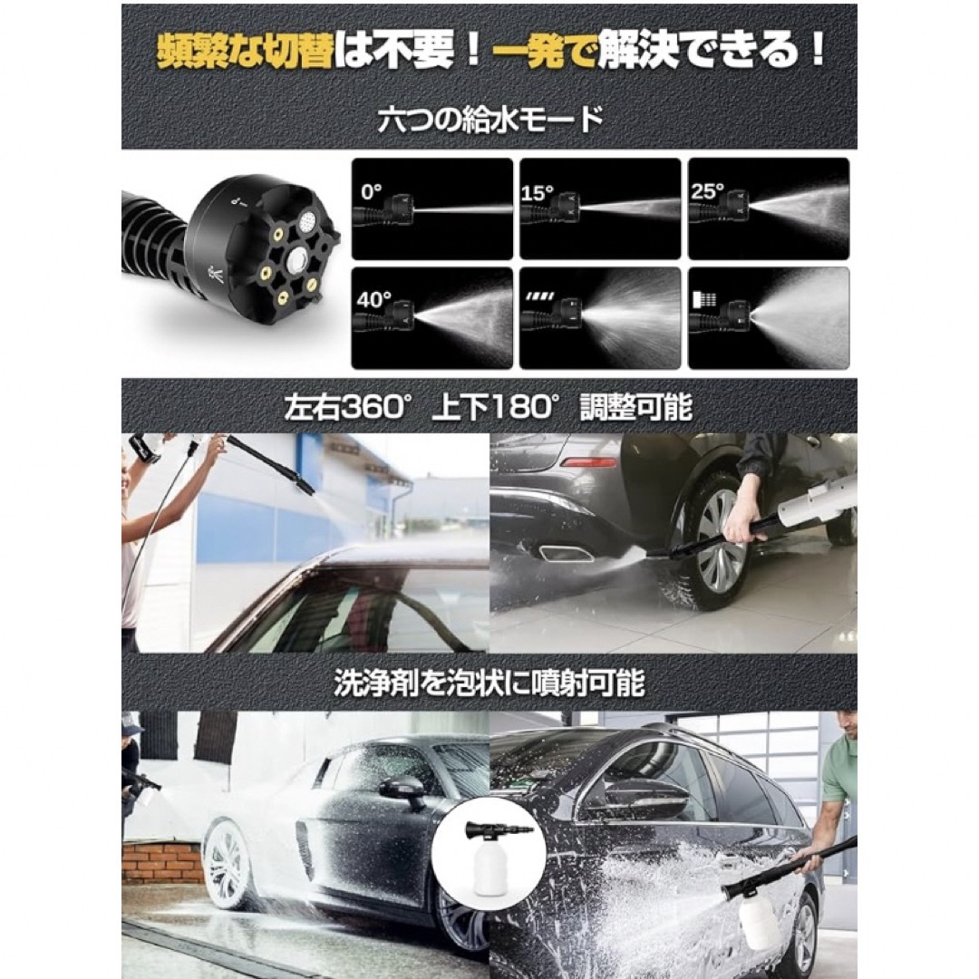 人気商品✨大特価‼️高圧洗浄機✨充電式✨20000Ah✨持ち運び便利✨️ 自動車/バイクの自動車(洗車・リペア用品)の商品写真