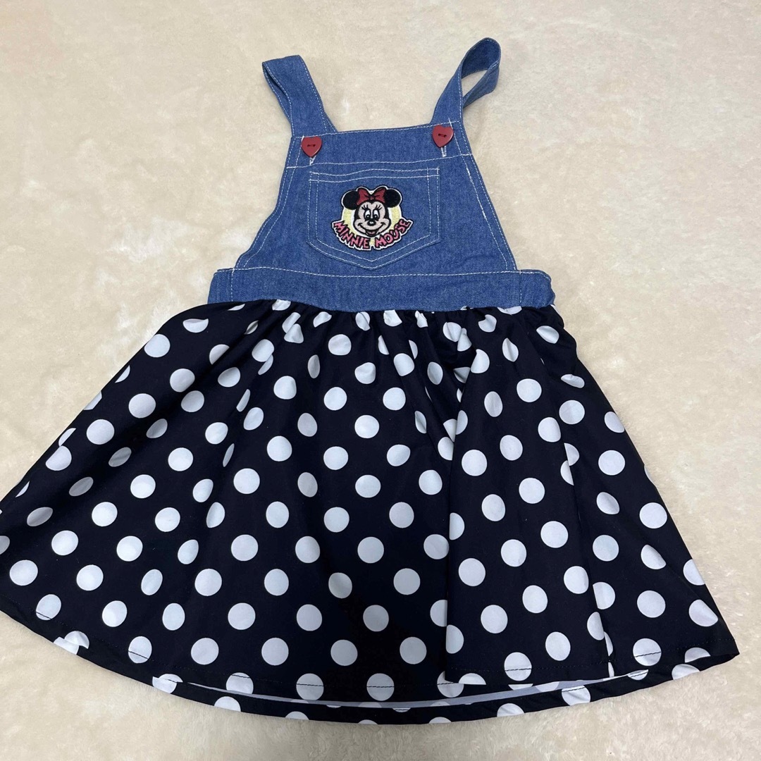 バースデイ　ジャンパースカート　ミニー　デニム キッズ/ベビー/マタニティのキッズ服女の子用(90cm~)(ワンピース)の商品写真