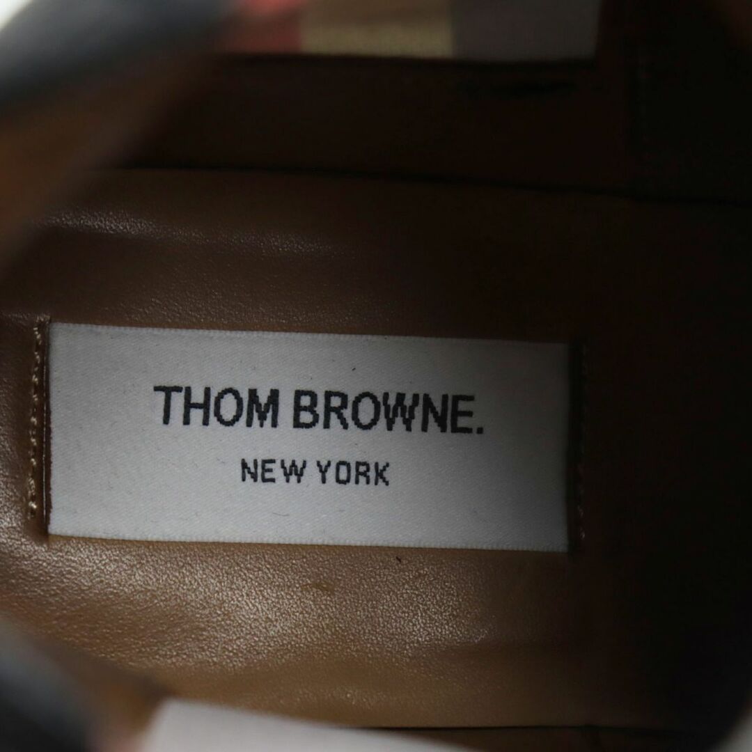 THOM BROWNE(トムブラウン)の美品●THOM BROWNE トムブラウン レザー トリコロール サイドゴアブーツ/チェルシーブーツ ブラック 6 イタリア製 メンズ メンズの靴/シューズ(ブーツ)の商品写真