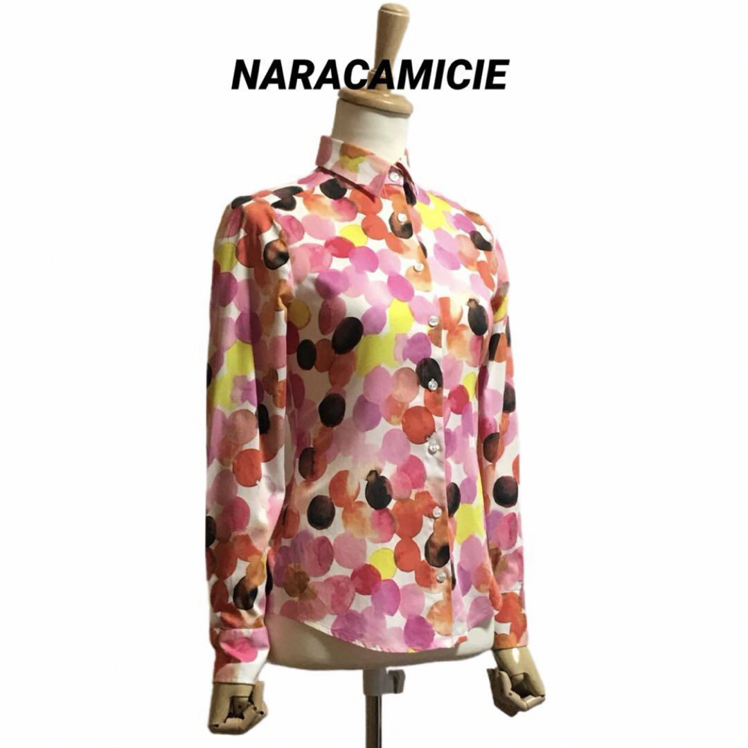 NARACAMICIE(ナラカミーチェ)のNARACAMICIE プリント ストレッチシャツ レディースのトップス(シャツ/ブラウス(長袖/七分))の商品写真