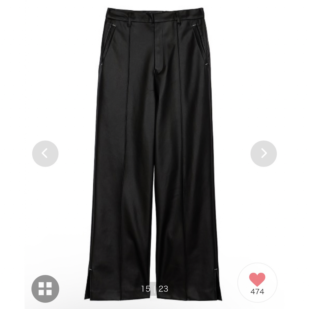 Ameri VINTAGE(アメリヴィンテージ)のPIN TUCK FAKE LEATHER PANTS レディースのパンツ(その他)の商品写真