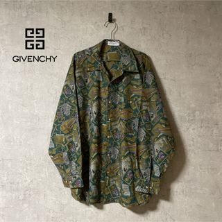 ジバンシィ(GIVENCHY)のGIVENCHY ジバンシィ 90s ビンテージ オープンカラー デザインシャツ(シャツ)