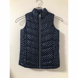 ギャップキッズ(GAP Kids)のGAP 水玉 紺 白 ベストジャンパー サイズ120(ジャケット/上着)