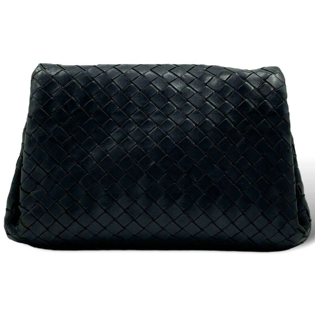 Bottega Veneta(ボッテガヴェネタ)の良品 ボッテガヴェネタ セカンドバッグ クラッチバッグ イントレチャート 濃紺 レディースのバッグ(クラッチバッグ)の商品写真