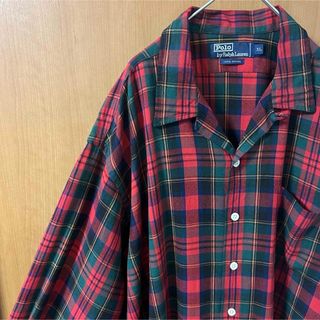 ポロラルフローレン(POLO RALPH LAUREN)の【美品】90s ラルフローレン レーヨン オープンカラー シャツ オンブレ(シャツ)