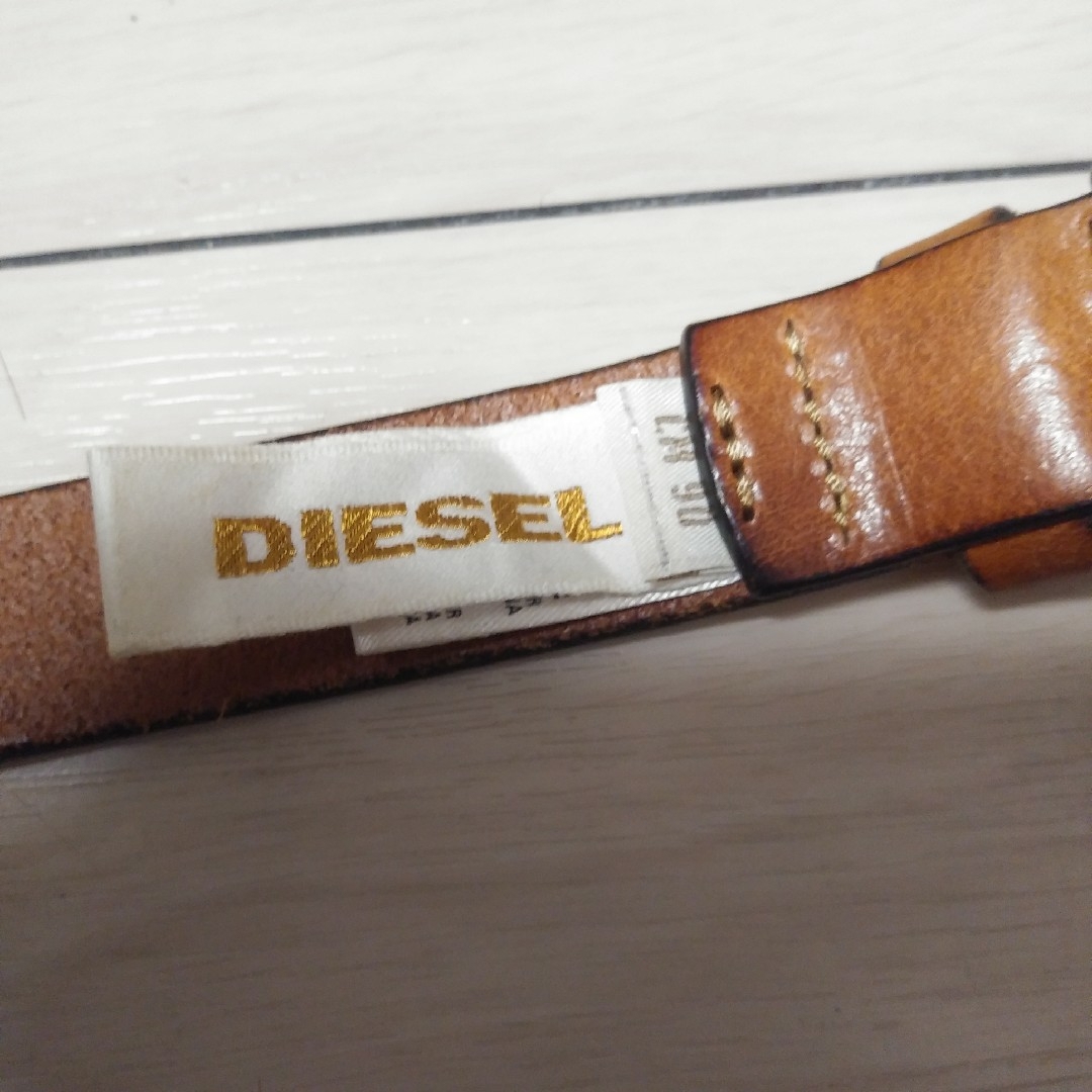 DIESEL(ディーゼル)のDIESEL　牛革　スリムベルト　ブラウン メンズのファッション小物(ベルト)の商品写真