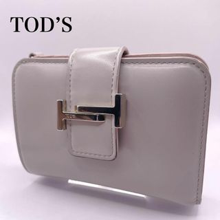 トッズ(TOD'S)の希少✨美品✨トッズ　二つ折り財布　ダブルT ゴールド金具　ラウンドファスナー(財布)