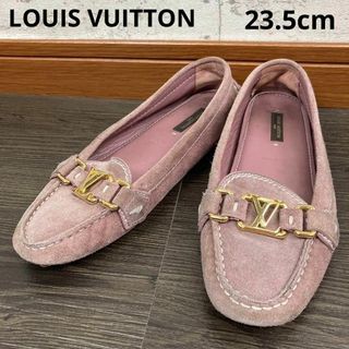 ルイヴィトン(LOUIS VUITTON)のルイヴィトン　ドライビングシューズ　スエード　23.5cm パープル　LVビット(ローファー/革靴)