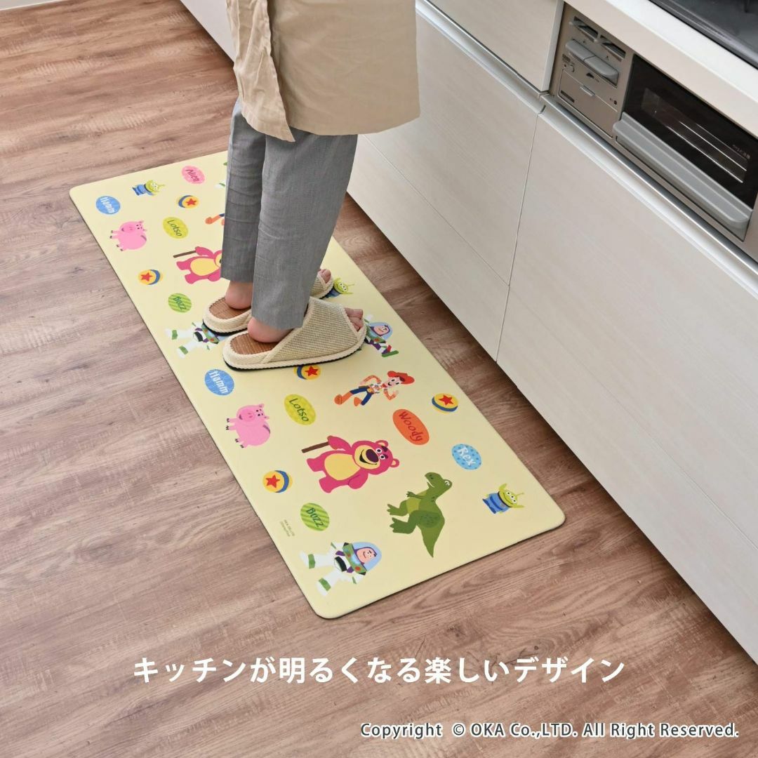 【人気商品】オカ(OKA)) ディズニー拭けるキッチンマット 約45cm×120 インテリア/住まい/日用品のキッチン/食器(その他)の商品写真