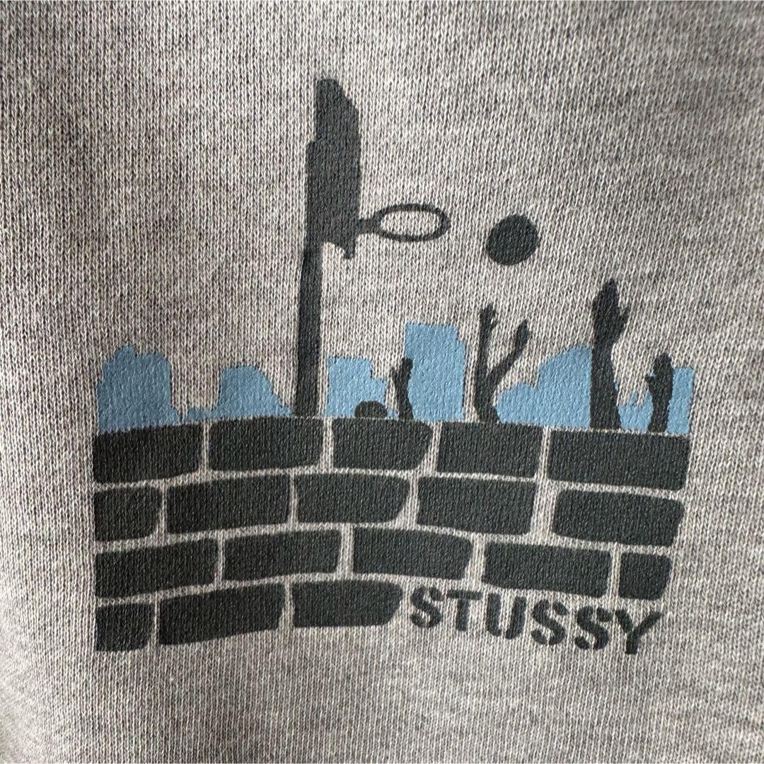 STUSSY - 希少 OLD STUSSY オールドステューシー パーカー ロゴ グレー