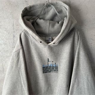 ステューシー(STUSSY)の希少　OLD STUSSY オールドステューシー パーカー ロゴ グレー　古着(パーカー)