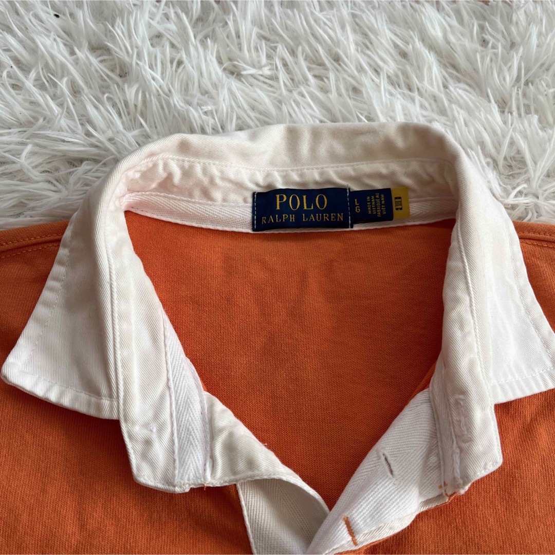 POLO RALPH LAUREN(ポロラルフローレン)の現行 POLO RALPH LAUREN サイズL ラガーシャツ オレンジ メンズのトップス(ポロシャツ)の商品写真