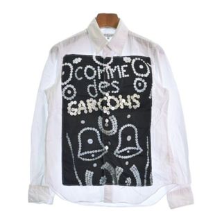 コムデギャルソン(COMME des GARCONS)のCOMME des GARCONS カジュアルシャツ S 白x黒 【古着】【中古】(シャツ/ブラウス(長袖/七分))