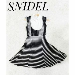 スナイデル(SNIDEL)のSNIDEL　 ノースリーブ　 ワンピース　ボーダー　 膝丈　Sサイズ　白黒(ひざ丈ワンピース)