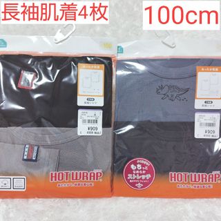 男の子 長袖 肌着 100cm 新品 くるま 恐竜(下着)