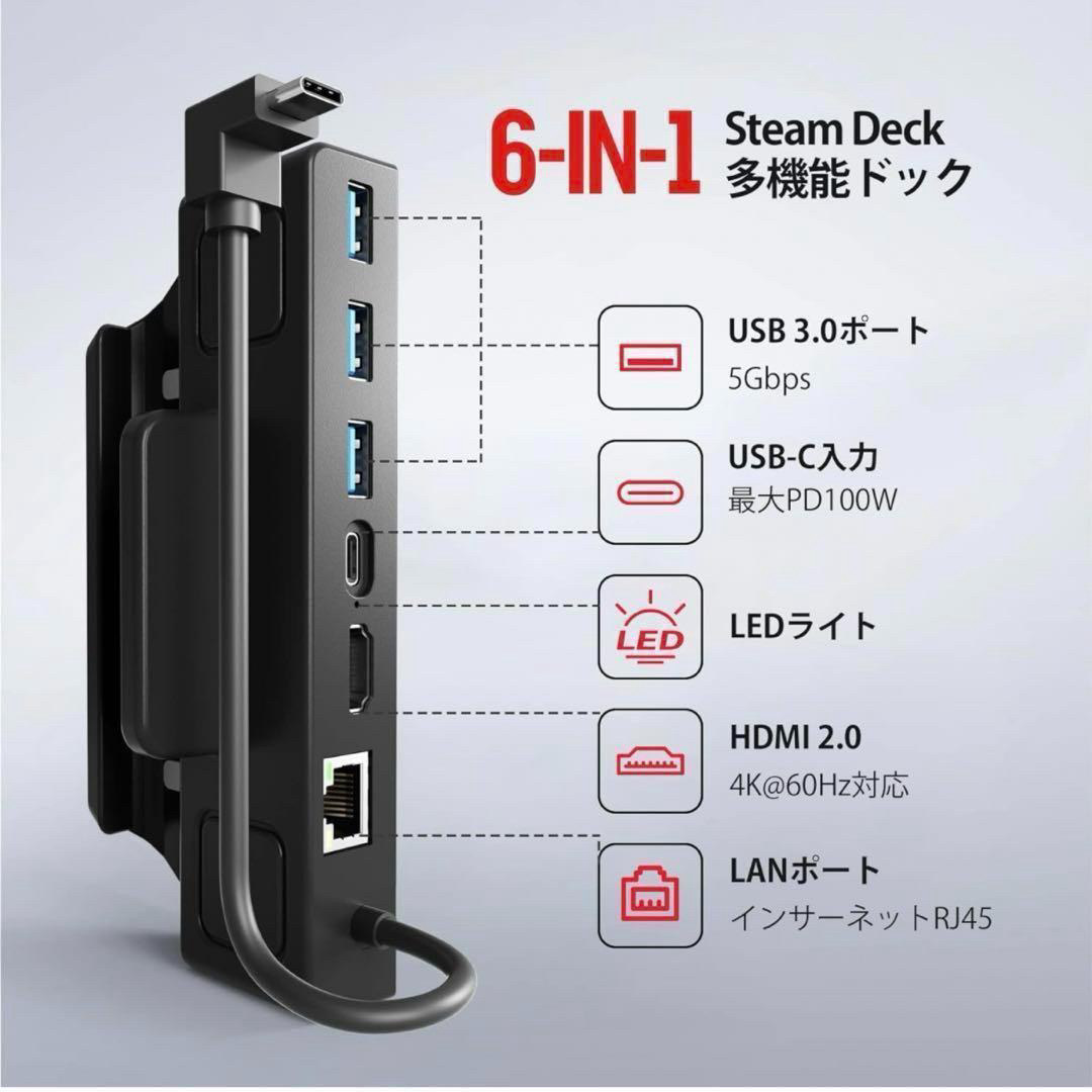 スチームデック　ドック　新品　6in1 多機能　HDMI 小型　簡単接続 エンタメ/ホビーのゲームソフト/ゲーム機本体(その他)の商品写真