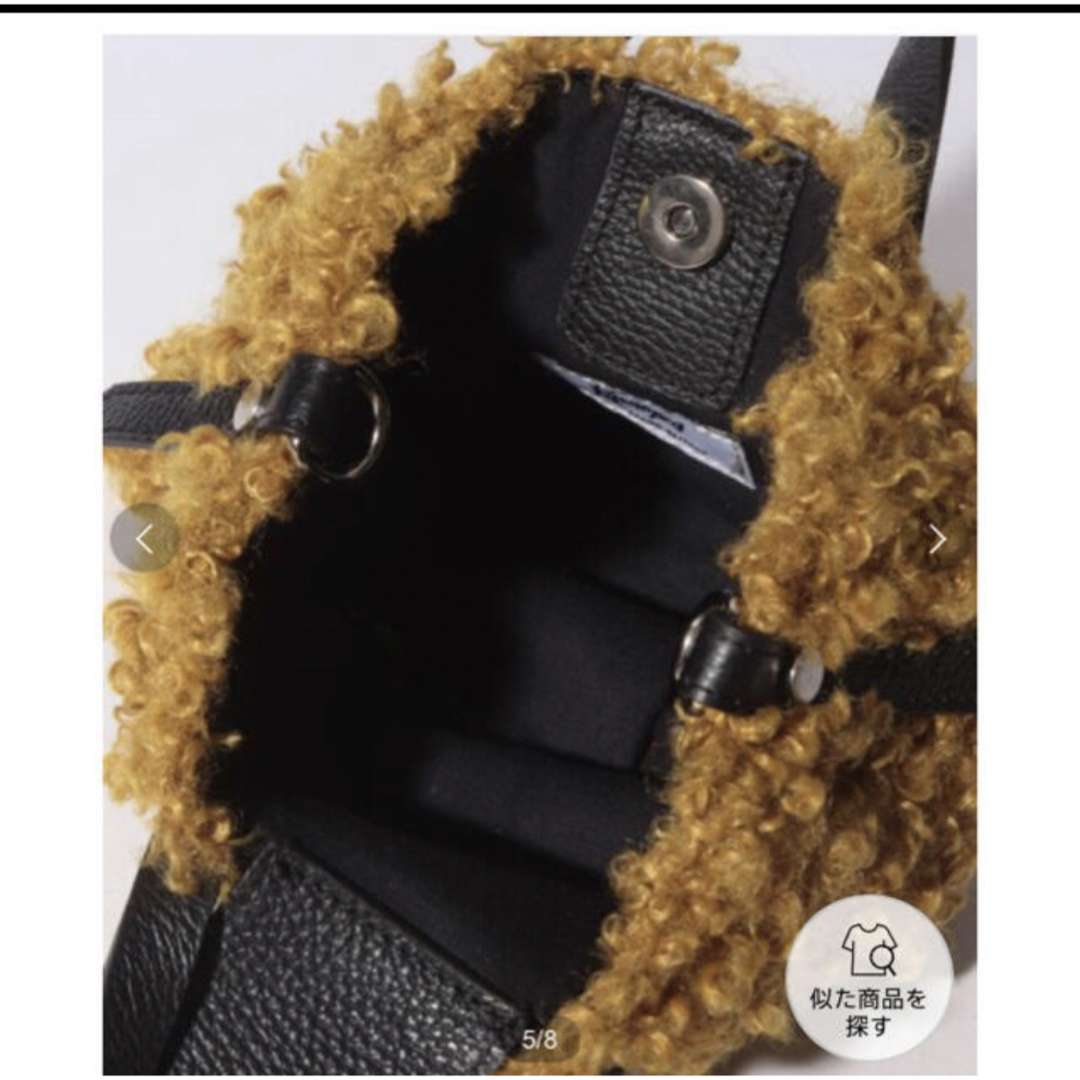 LAZY SUSAN(レイジースーザン)のKASSIOPEAカシオペア  スクエアエコファー　ショルダーバッグ　マスタード レディースのバッグ(ショルダーバッグ)の商品写真