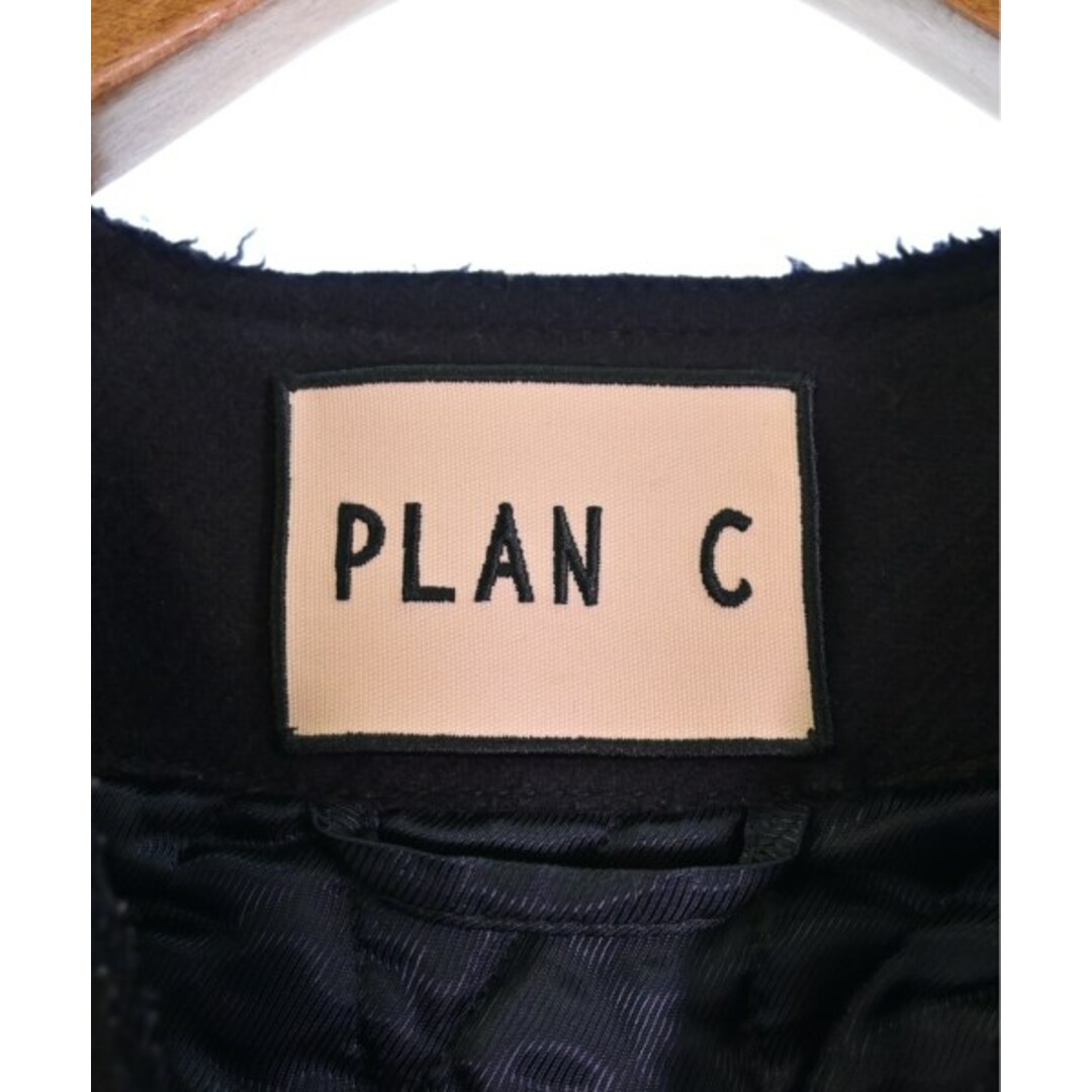 Plan C(プランシー)のPLAN C プランシー ムートンコート 38(S位) 紺 【古着】【中古】 レディースのジャケット/アウター(ムートンコート)の商品写真