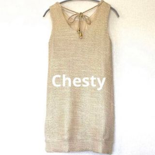 Chesty チェスティ　チュニック　ワンピース　ジャンパースカート　ゴールド