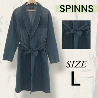 スピンズ(SPINNS)のSPINNS スピンズ アウター トレンチコート 長袖 ブルー L デニム(トレンチコート)