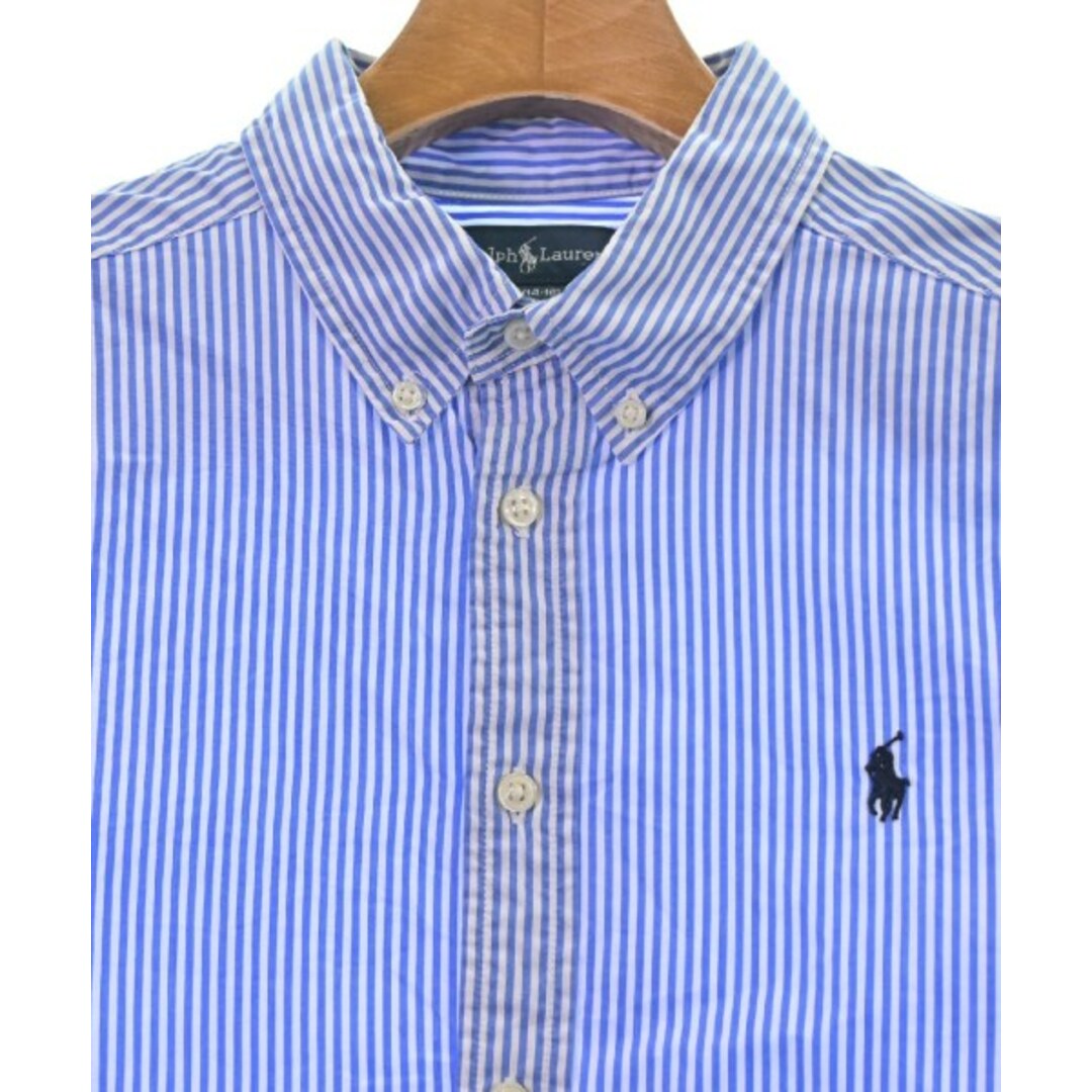 POLO RALPH LAUREN(ポロラルフローレン)のPolo Ralph Lauren カジュアルシャツ L 青x白(ストライプ) 【古着】【中古】 レディースのトップス(シャツ/ブラウス(長袖/七分))の商品写真