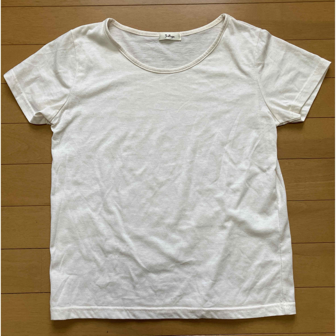 Tシャツ　オフホワイト　無地 レディースのトップス(Tシャツ(半袖/袖なし))の商品写真