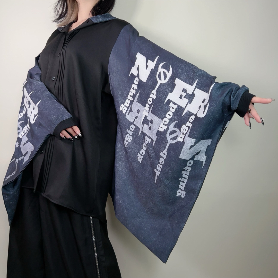 NieR Clothing - NieR clothing リブ付き着物風袖シャツ【NIER NieR Clothing - NieR clothing リブ付き着物風袖シャツ【NIER