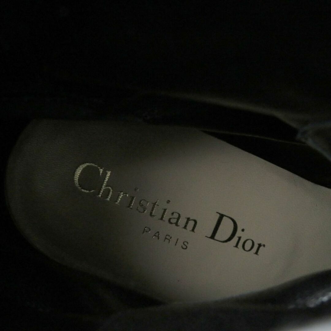 Christian Dior(クリスチャンディオール)の美品★Christian Dior クリスチャンディオール ポインテッドトゥ レースアップ ショートブーツ／ブーティ ブラック×ボルドー 37D 伊製 レディースの靴/シューズ(ブーツ)の商品写真