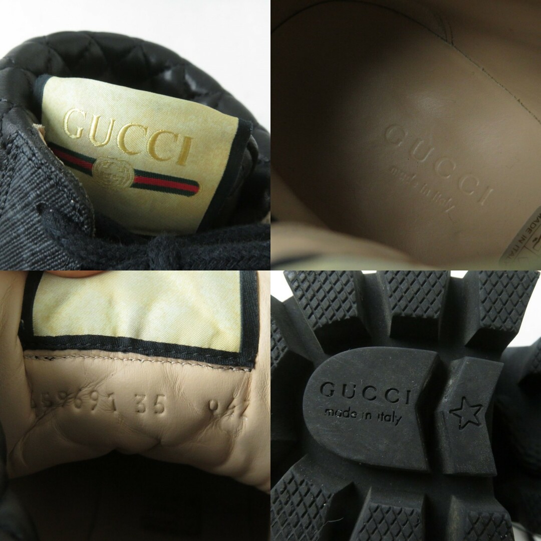 Gucci(グッチ)の良品★定価145200円 GUCCI グッチ 659691 GG ウィメンズ アンクルブーツ GGスプリームキャンバス×レザー グレー×ブラック 35 イタリア製 レディースの靴/シューズ(ブーツ)の商品写真