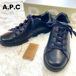 アーペーセー(A.P.C)の【未使用•美品】A.P.C. アーペーセー レザースニーカー[43] ネイビー(スニーカー)