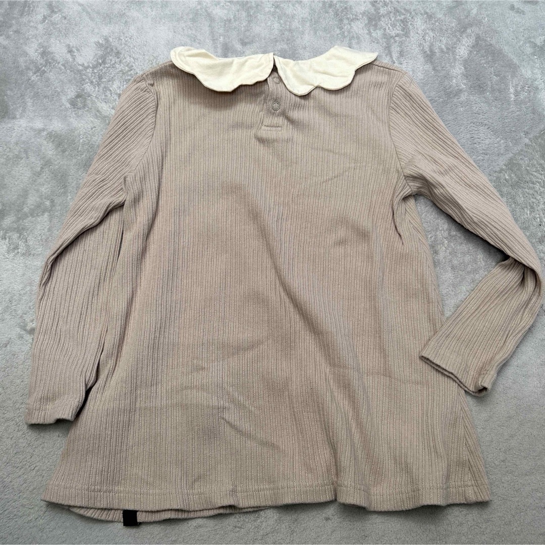 フリル襟　リプカットソー　130 キッズ/ベビー/マタニティのキッズ服女の子用(90cm~)(Tシャツ/カットソー)の商品写真