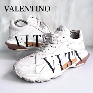 VALENTINO - ヴァレンティノガラヴァーニ レザー スニーカー 39 ホワイト バウンス