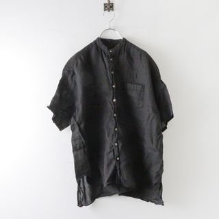 ネストローブ(nest Robe)のネストローブ nest Robe 製品染め ラミーバンドカラーシャツ F/ブラック ブラウス 半袖 トップス【2400013738521】(シャツ/ブラウス(半袖/袖なし))