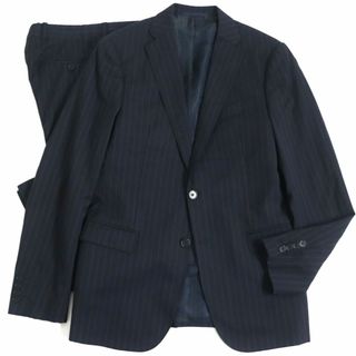 アルマーニ コレツィオーニ(ARMANI COLLEZIONI)の【ドンドン見直し】良品▽アルマーニ コレツィオーニ METROPOLITAN ストライプ柄 ウール100％ シングルスーツ 紺 46 正規品 メンズ(セットアップ)