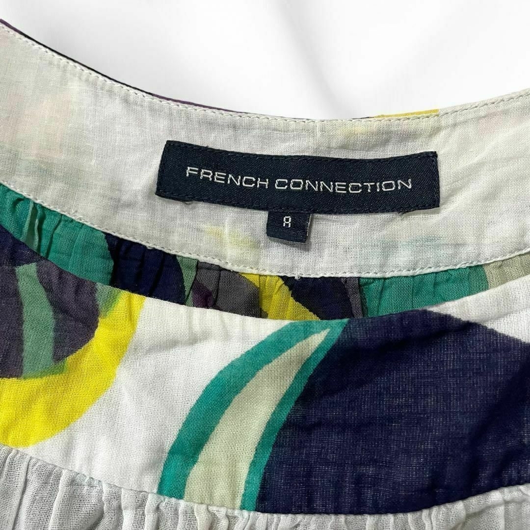 FRENCH CONNECTION(フレンチコネクション)のfrench connection 半袖　ブラウス シャツ　薄手　インド製 S  レディースのトップス(シャツ/ブラウス(半袖/袖なし))の商品写真