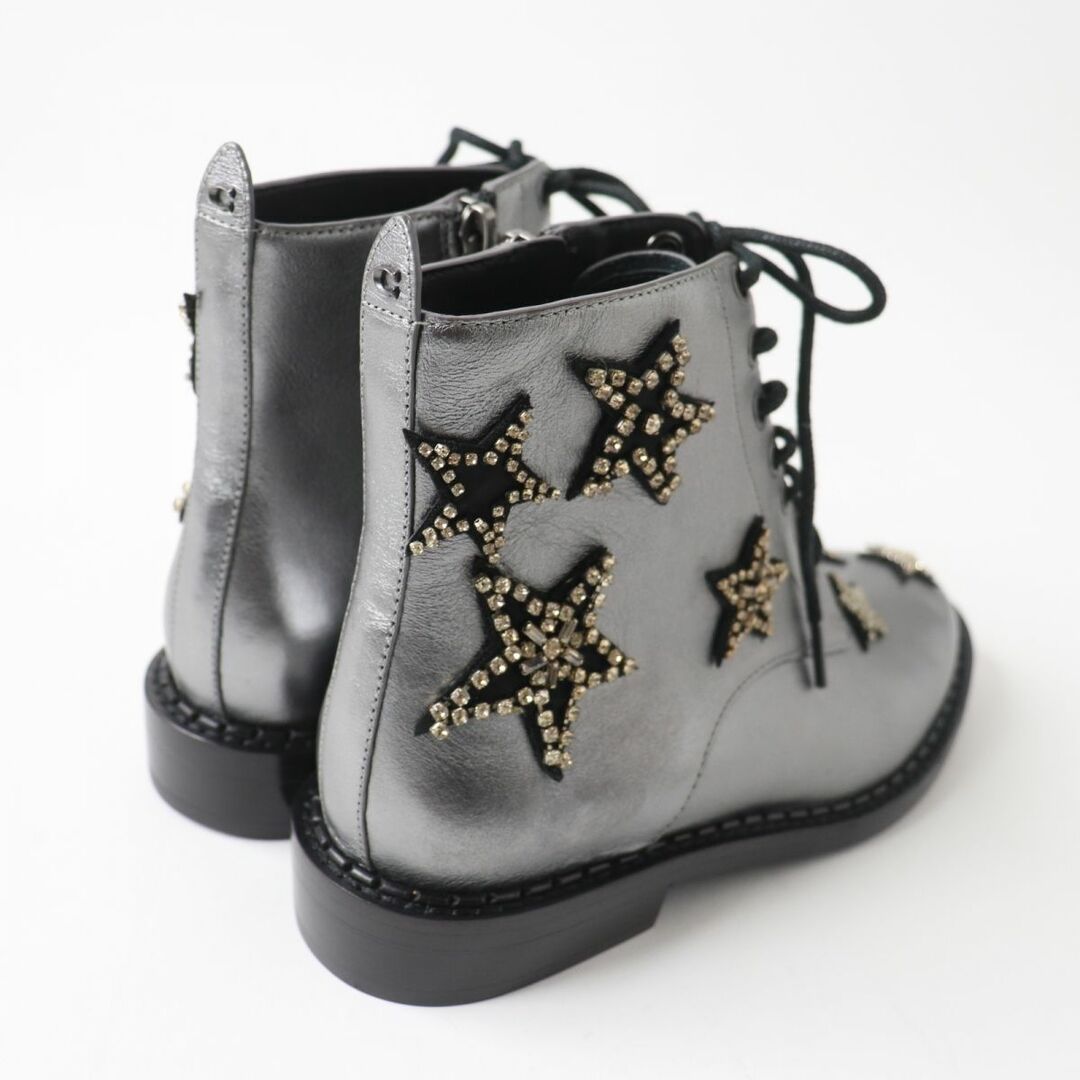 COACH(コーチ)の【ドンドン見直し】未使用品★コーチ G2434 Watts Bootie スターラインストーン付き サイドZIP レザー ショートブーツ ガンメタ 23 箱付 レディースの靴/シューズ(ブーツ)の商品写真