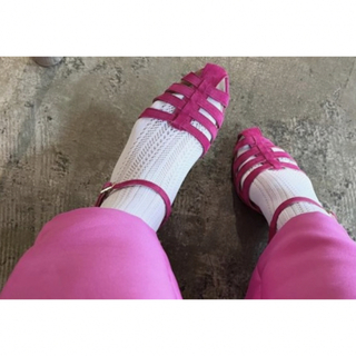 ルールロジェット(leur logette)のleur logette☆新品未使用stripe mesh socks ホワイト(ソックス)