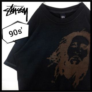 ステューシー(STUSSY)の【STUSSY】90s' USA製 紺タグ　ボブマーリー　Tシャツ(Tシャツ/カットソー(半袖/袖なし))